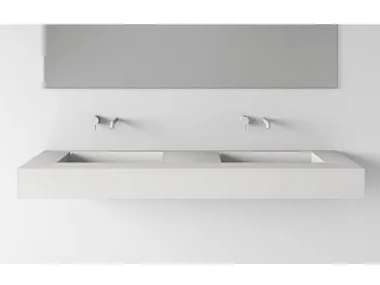 SIMPLE - Double rectangular laminate washbasin by FIT INTERIORS