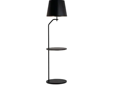 FAUSTINE - Metal floor lamp with shelf by Flam & Luce