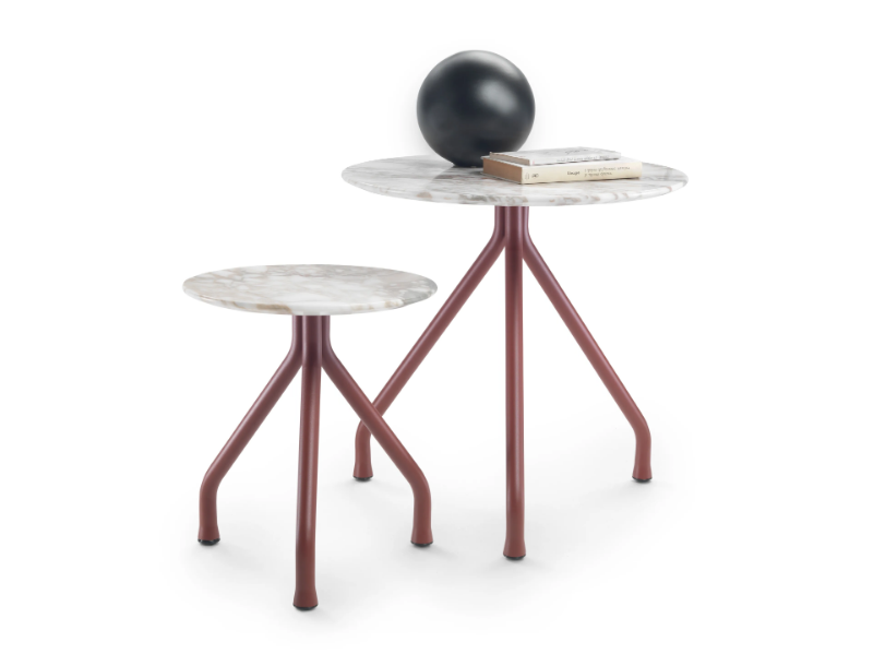 ACADEMY - Aluminium coffee table with marble top by Flexform