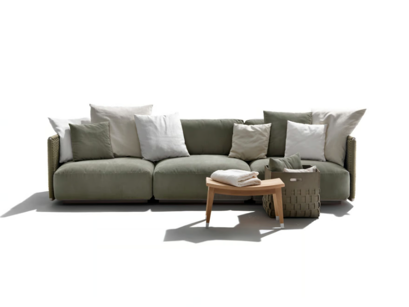EDDY OUTDOOR - 3 seater sectional fabric garden sofa by Flexform