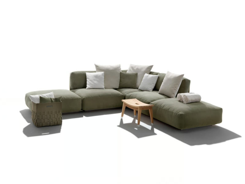 EDDY OUTDOOR - 4 seater sectional fabric garden sofa by Flexform