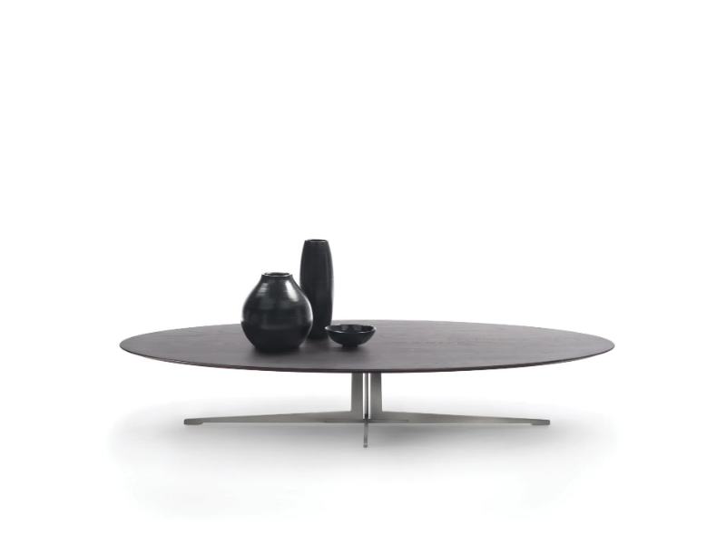 FLY - Oval wooden coffee table by Flexform