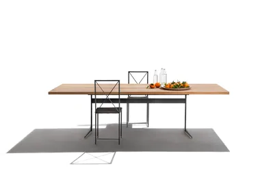 FLY - Rectangular iroko table by Flexform