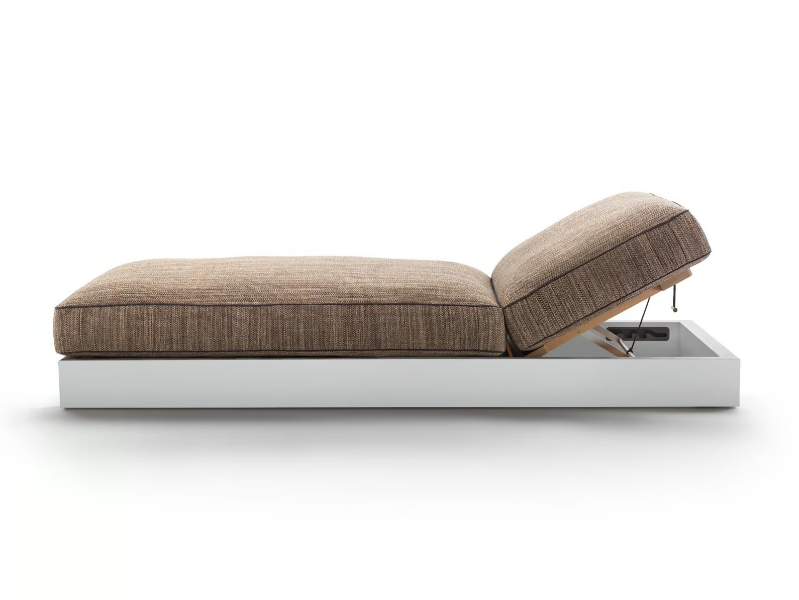 FREEPORT - Recliner fabric sun lounger by Flexform