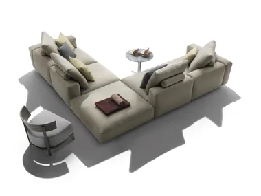 GRANDEMARE OUTDOOR - 5 seater sectional fabric garden sofa by Flexform