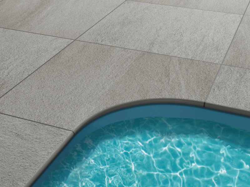 TWENTY - CENERE - Floating porcelain stoneware outdoor floor tiles with stone effect by FMG