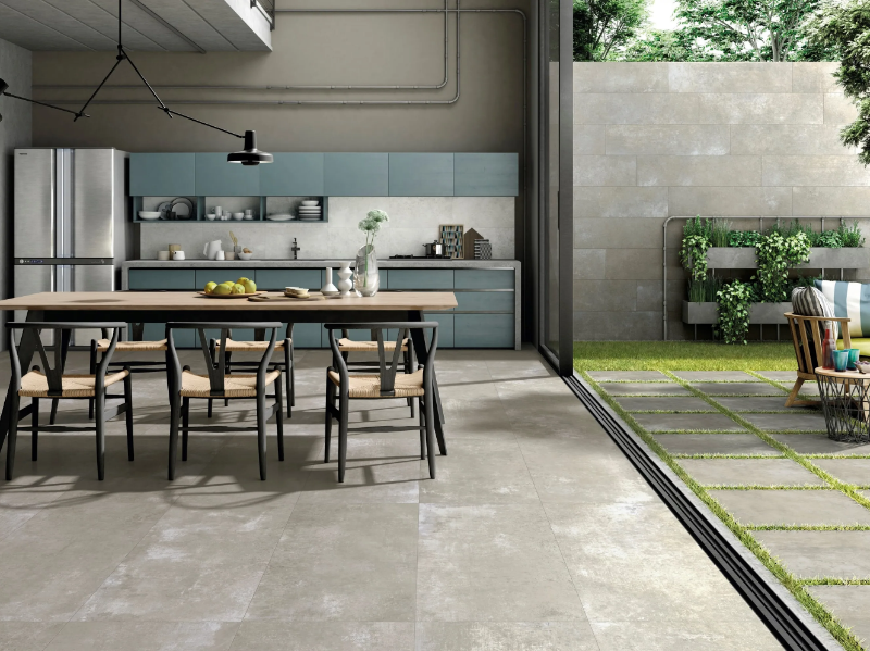 TWENTY - SNOW - Anti-slip porcelain stoneware outdoor floor tiles with stone effect by FMG