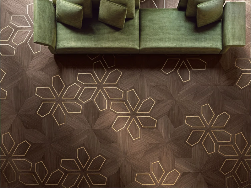 DESIGN PANELS AZALEA - Inlaid wooden parquet by FOGLIE D'ORO