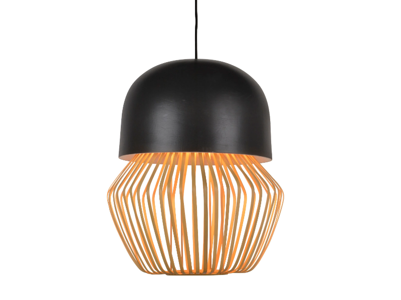 ANEMOS - LED direct-indirect light bamboo pendant lamp by Forestier