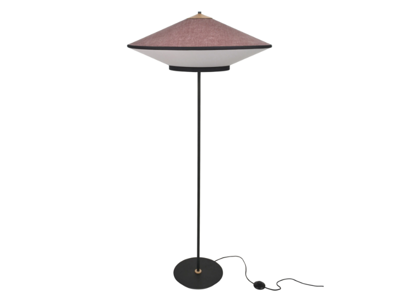 CYMBAL - LED direct-indirect light linen floor lamp by Forestier