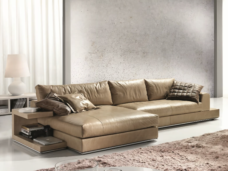 MY WAY PLUS - Sectional leather sofa with chaise longue by Former In Italia