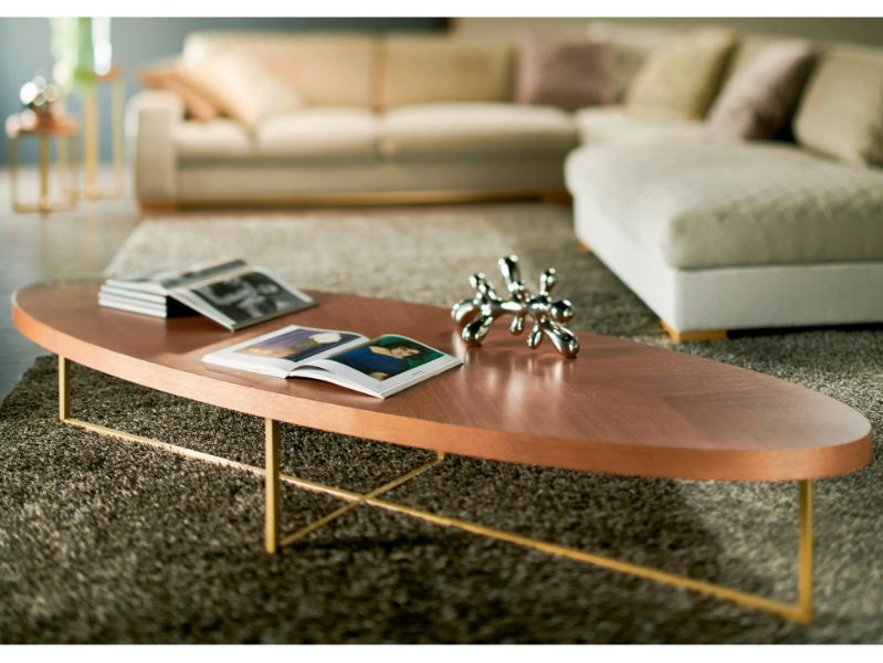 SALÒ - Low oval wooden coffee table by Former In Italia