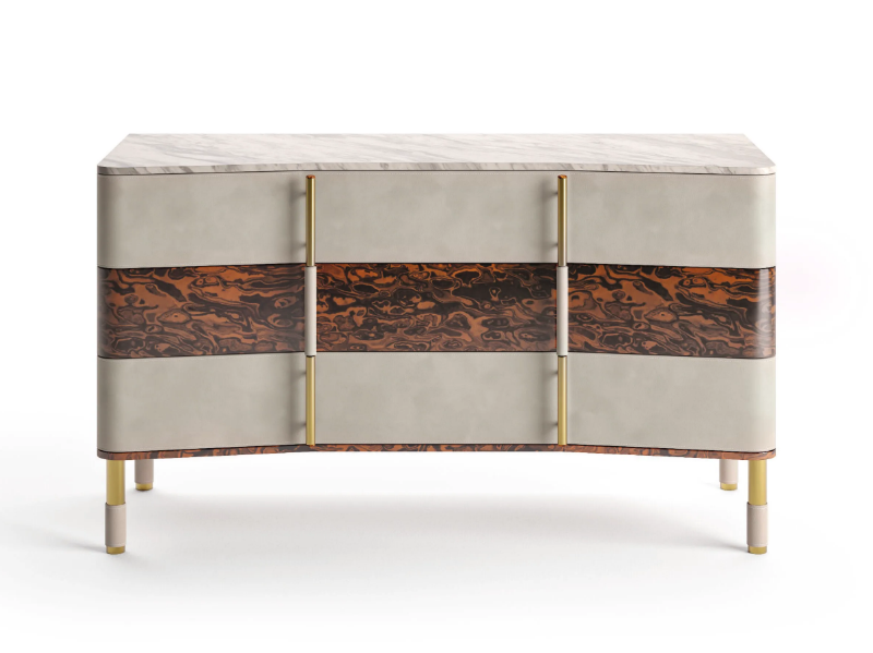 SILEA - Leather chest of drawers by Former In Italia