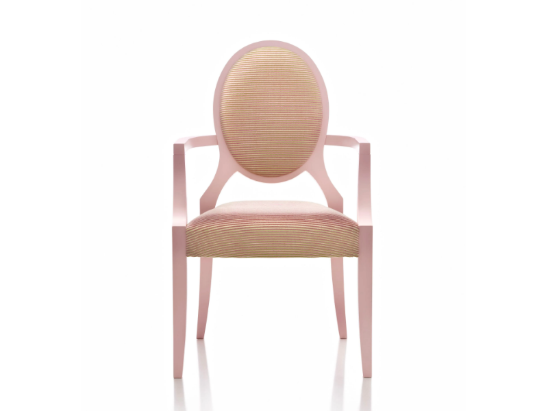 GIUBILEO - Stackable upholstered chair with armrests by Fornasarig