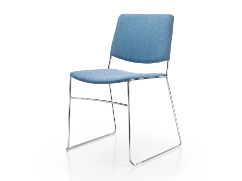 LINK 60X - Sled base fabric chair by Fornasarig