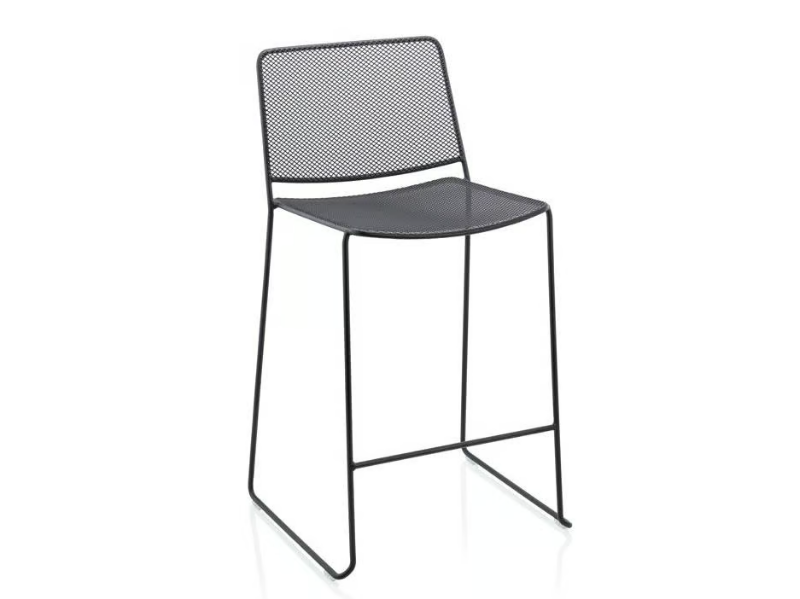 LINK OUTDOOR - High garden stool with back by Fornasarig