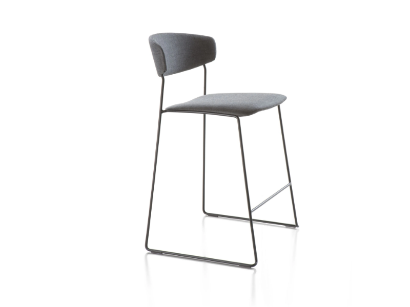 WOLFGANG - High stackable fabric stool by Fornasarig