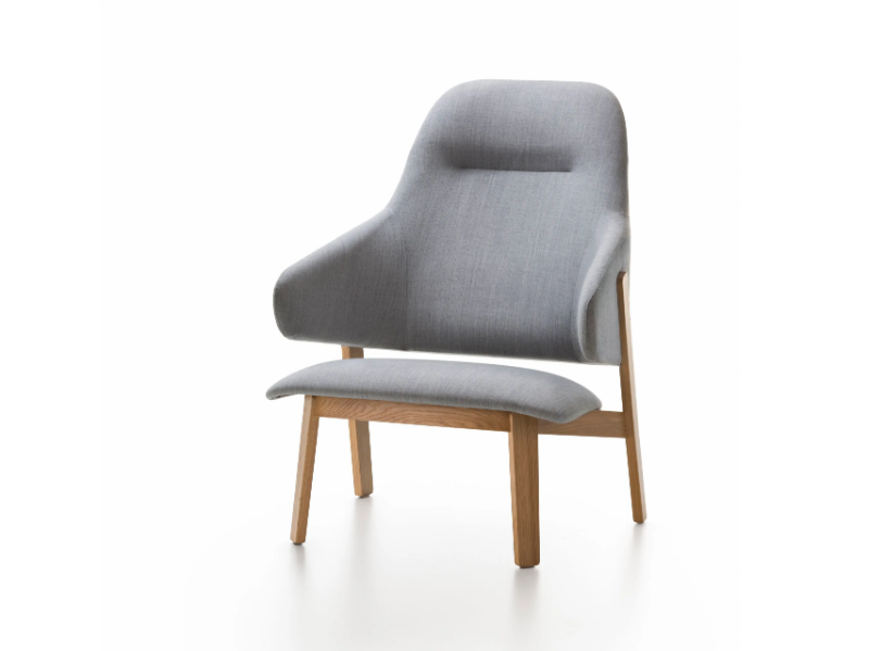 WOLFGANG - Upholstered fabric armchair high-back by Fornasarig