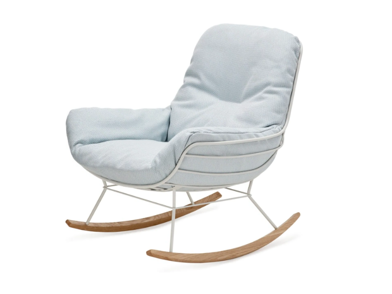 LEYASOL OUTDOOR ROCKING LOUNGE - Rocking Sunbrella® garden armchair with armrests by Freifrau