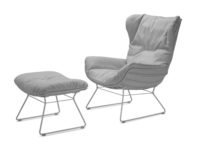 LEYASOL OUTDOOR WINGBACK - Sled base high-back Sunbrella® garden armchair by Freifrau
