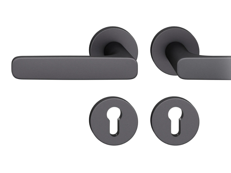 FSB 12 1289 - Aluminium door handle on rose with lock by FSB
