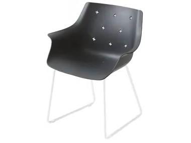 MORE ST - Sled base chair with armrests by GABER