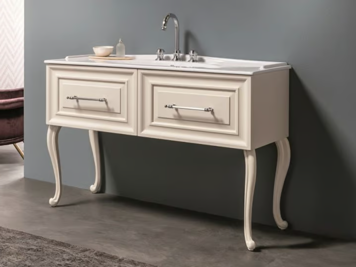 AUTORITRATTO - Floor-standing single wooden vanity unit with drawers by Gaia Mobili