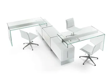 AIR UNIT - Multiple rectangular crystal office desk with drawers by Gallotti&Radice