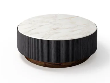 NORI - Low round solid wood coffee table by Gallotti&Radice