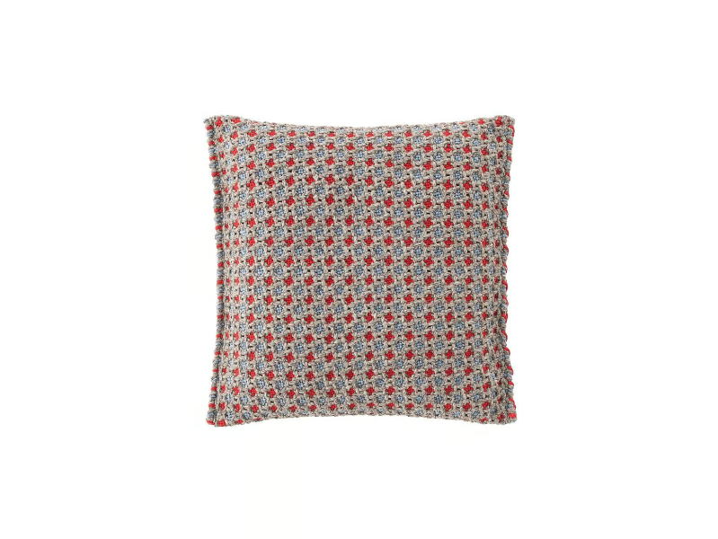 GARDEN LAYERS BLUE - Motif square outdoor polypropylene cushion by GAN