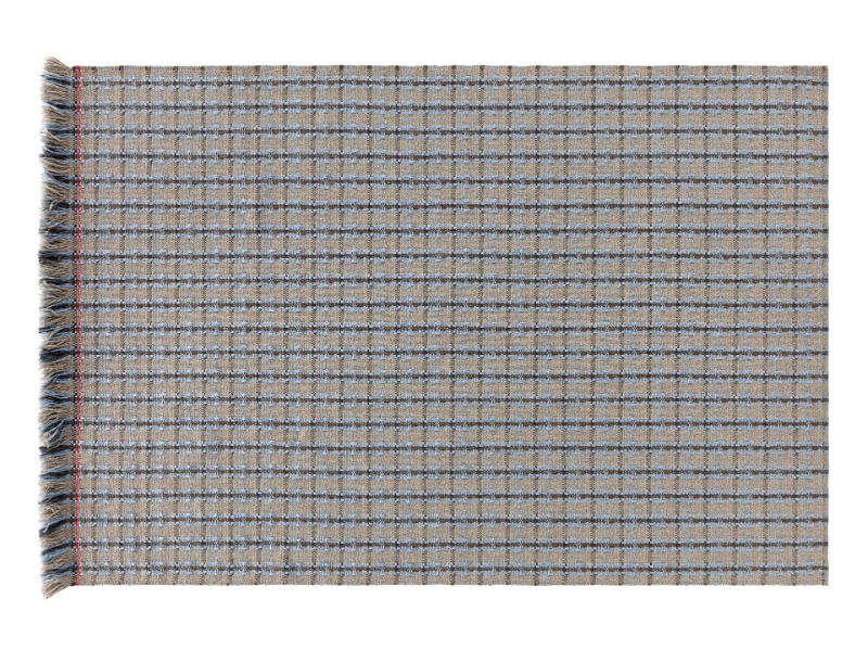 GARDEN LAYERS CHECKS. BLUE - Rectangular polypropylene outdoor rugs with geometric shapes by GAN