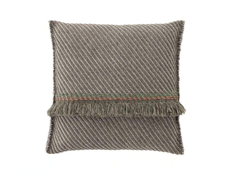 GARDEN LAYERS GREEN - Striped square outdoor polypropylene cushion by GAN