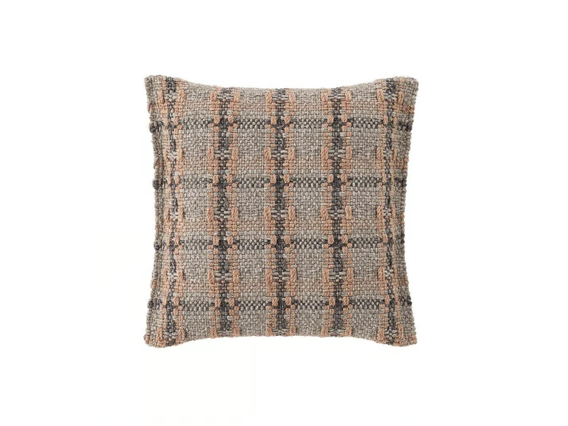 GARDEN LAYERS TERRACOTTA - Contemporary style check outdoor synthetic fibre floor cushion by GAN