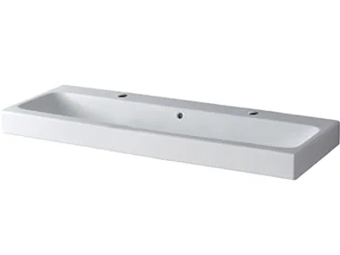 ICON - Double porcelain stoneware washbasin by Geberit