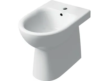 SELNOVA - Floor mounted back to wall Vitreous China bidet with overflow by Geberit