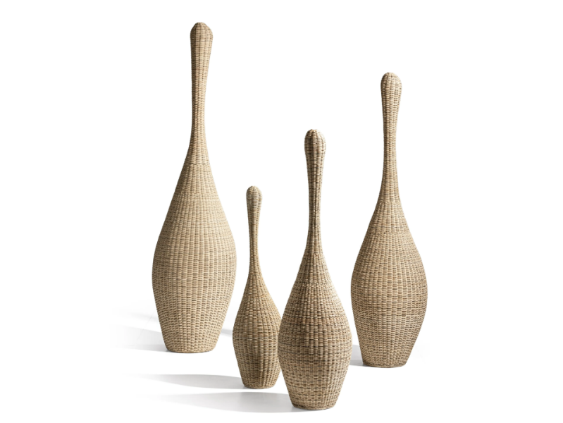 BOLLA S/M/L/XL - Woven wicker floor lamp by Gervasoni
