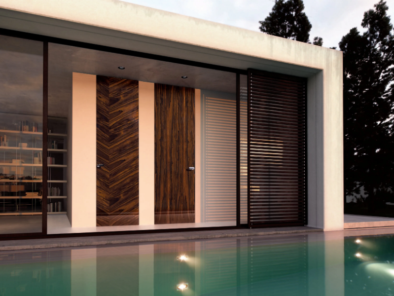 TABULA ZERO - Hinged flush-fitting wooden door by Ghizzi & Benatti