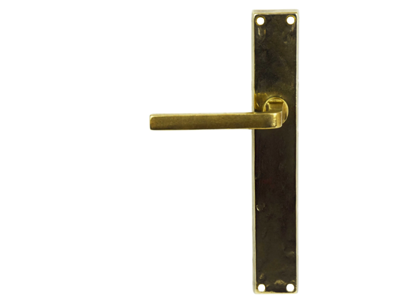 MILA - Brass door handle on back plate by GIARA ART DESIGN-BRONZE