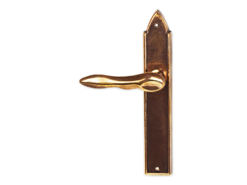 MOSSA - Bronze door handle on back plate by GIARA ART DESIGN-BRONZE