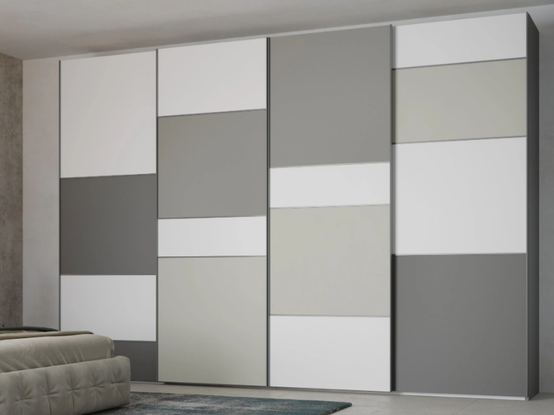 CUBE - Built-in wooden wardrobe with sliding doors by Giessegi