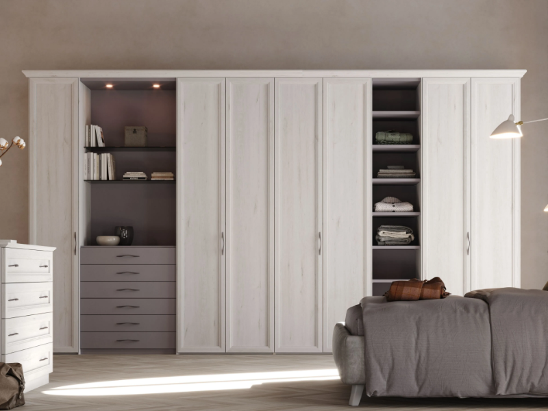 MEMORY NEW - Built-in wooden wardrobe with drawers by Giessegi