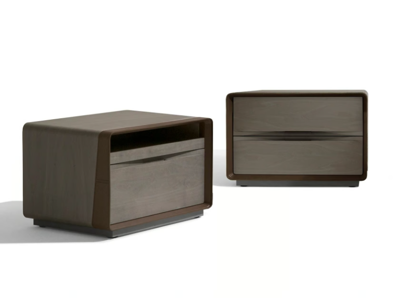 FRAME - Rectangular maple bedside table with drawers by Giorgetti