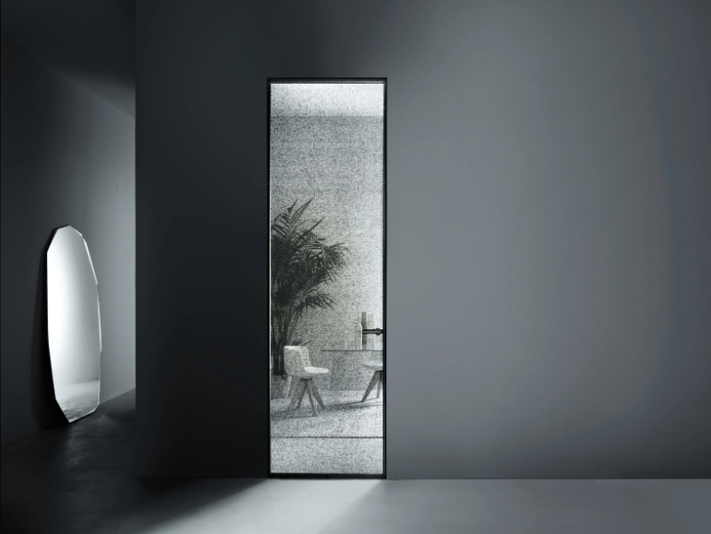 ALADIN SWING PLAIN - Hinged flush-fitting glass door by Glas Italia