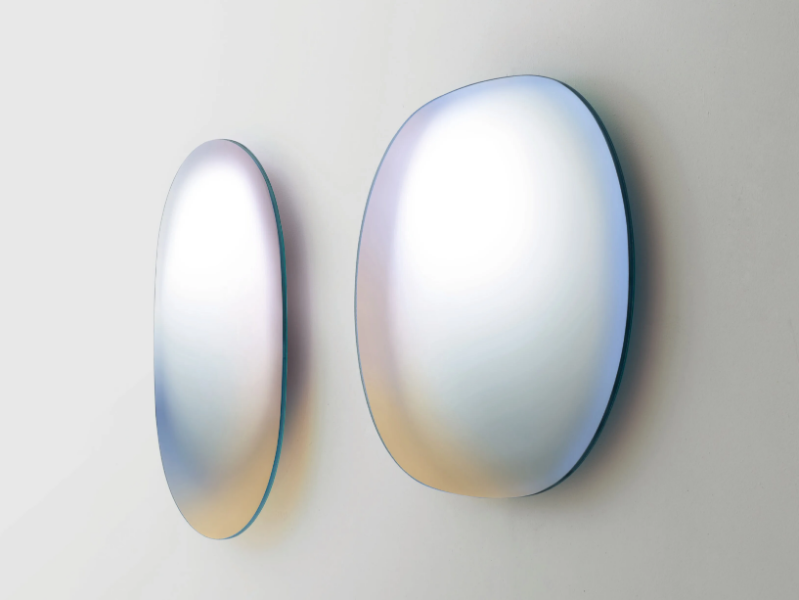 SHIMMER - Oval wall-mounted mirror by Glas Italia