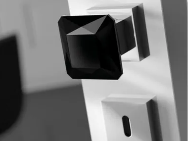 DIAMOND Q BLACK - Crystal door knob by Glass Design