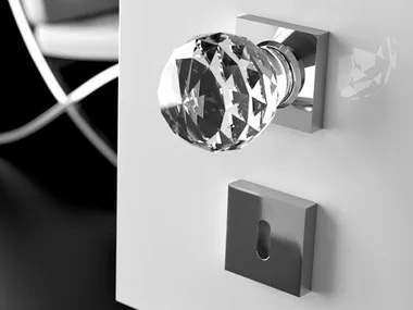 GEO Ø 60 TRASPARENTE - Crystal door knob by Glass Design