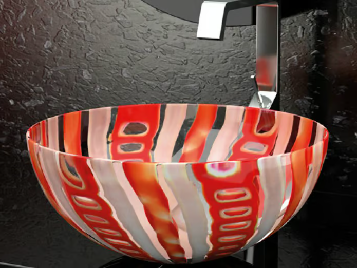 LAGUNA VINTAGE - Countertop round Murano glass washbasin by Glass Design