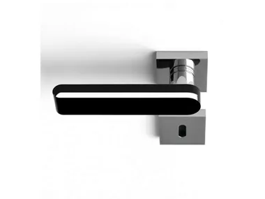 ROUND HOME TRANSPARENT/BLACK - Crystal door handle by Glass Design