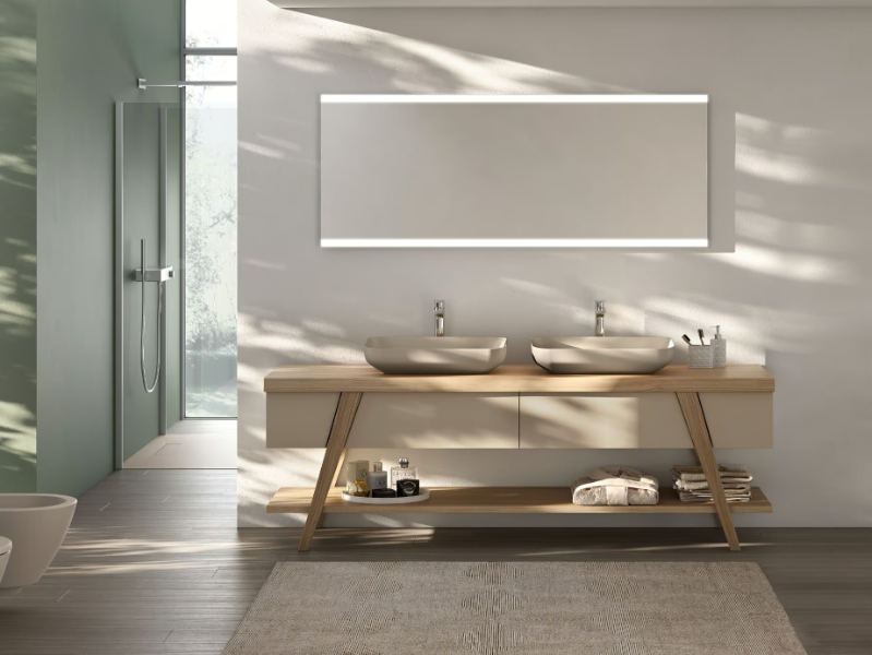 FRATINO FRA01 - Floor-standing wooden vanity unit by Gruppo Geromin