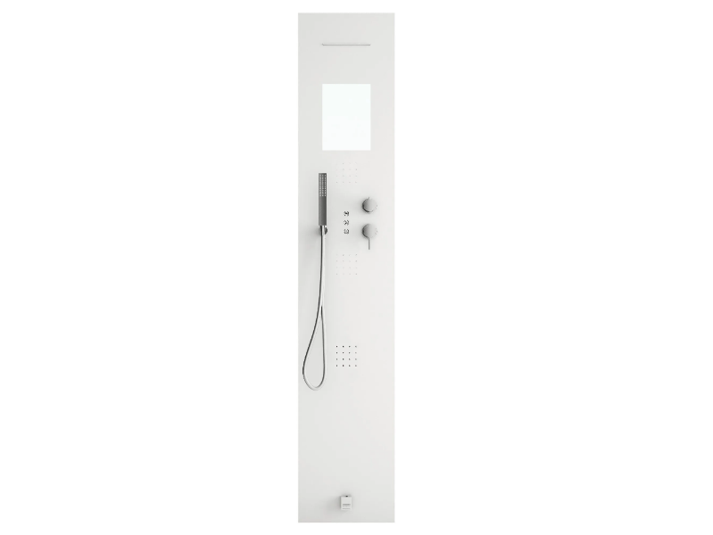 Rigenera 200 built-in wall installation - Wall-mounted Solid Surface shower panel by Gruppo Geromin